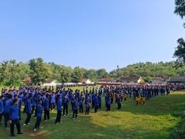 Meriahkan Dumadining ke-78, Ratusan Warga Sidoharjo Ikuti Senam Obah Bungah di Lapangan Bintaos